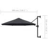 Wall-Mounted Parasol with Metal Pole 118.1" Anthracite