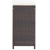 7 Piece Patio Bar Set with Cushions Poly Rattan Brown