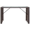 7 Piece Patio Bar Set with Cushions Poly Rattan Brown